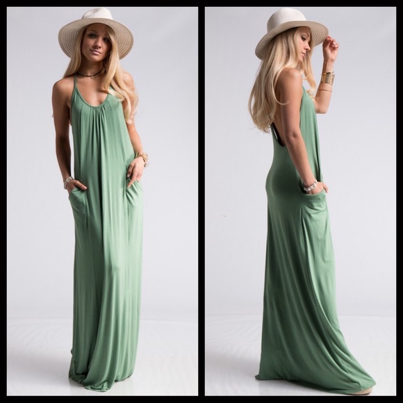 SUMMER CLEARANCE ‼️Jersey Knit Pocketed Maxi - Picture 2 of 2